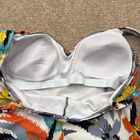 Miraclesuit Sweetheart Neck Wireless Tropical Floral One Piece Swimsuit Size 14 - Picture 5 of 9